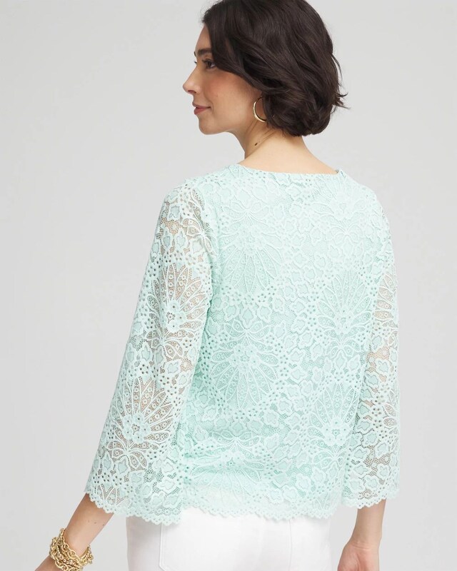 Layered Raw Hem Lace Top main image 0
